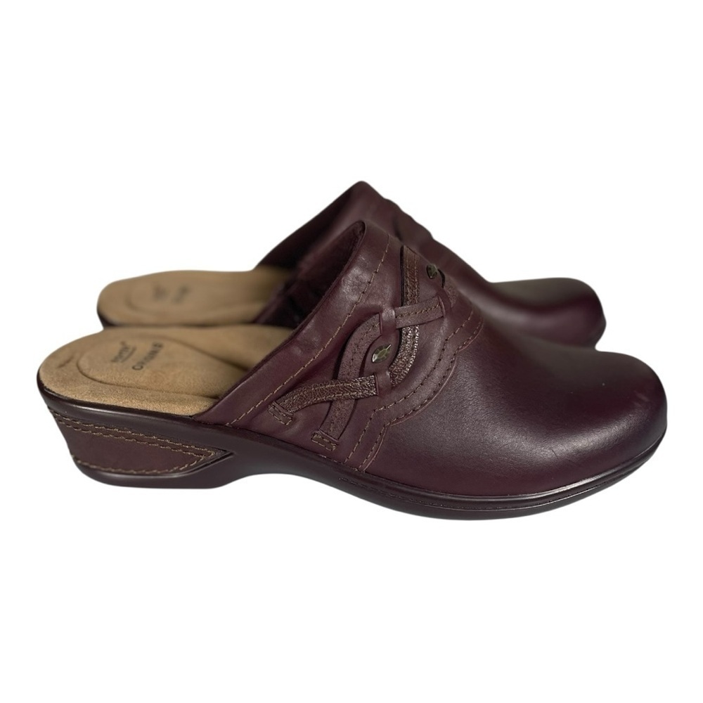 Earth Origins Women’s Jackal Janice Merlot Leather Merlot Colored Mules Size-9.5